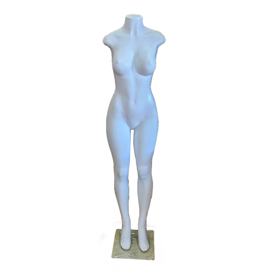 Female Full Body without arms with breasts+Base F04 White Color 